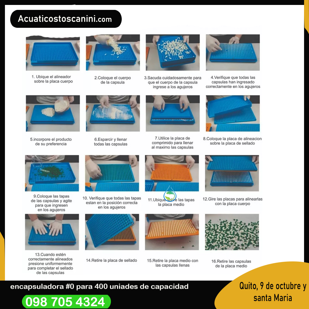 Encapsuladora para 400 capsulas de caapcidad tamaño#0