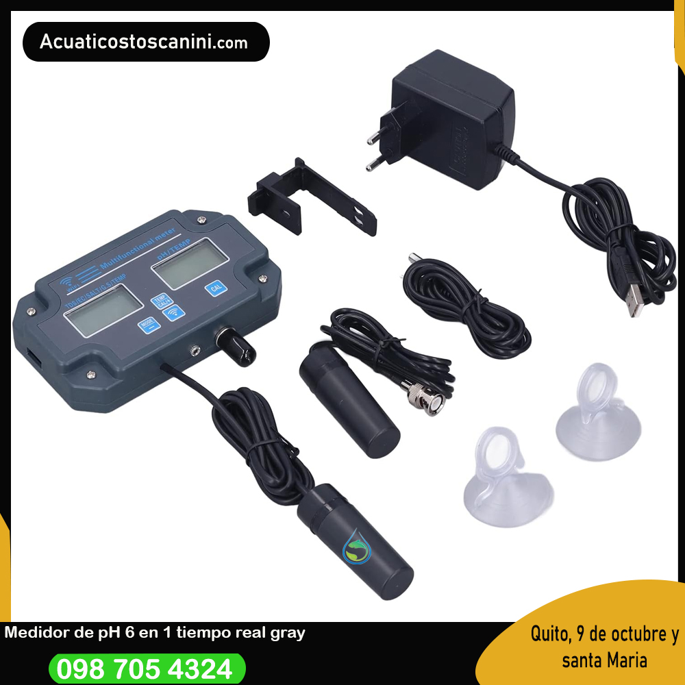 Tester Ph Wifi Profesional Gris Medidor de pH con sensores 