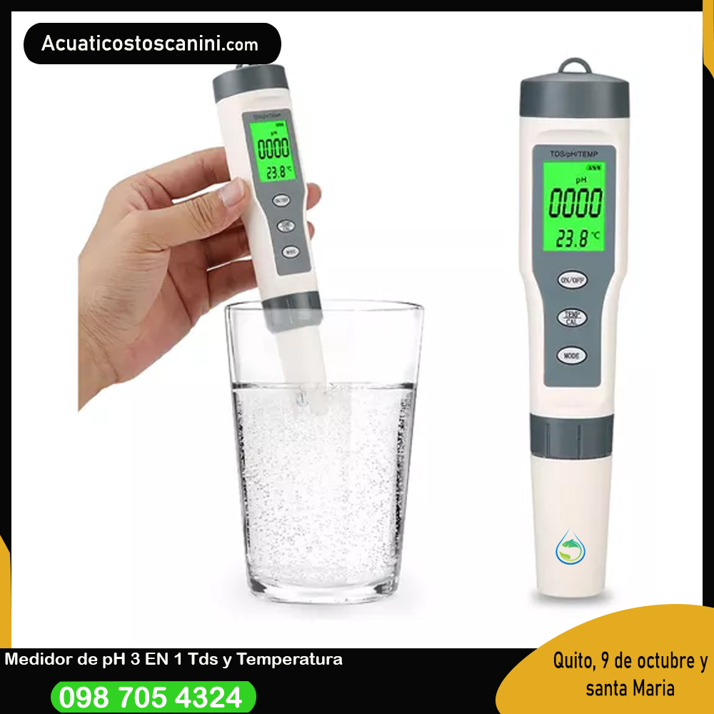 Medidor Tds Profesional Hasta 10000PPM Temperatura Humedad 3 en 1 agua lìquidos