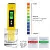 Medidor de pH de color amarillo  con luz verde 0.00a 14.00