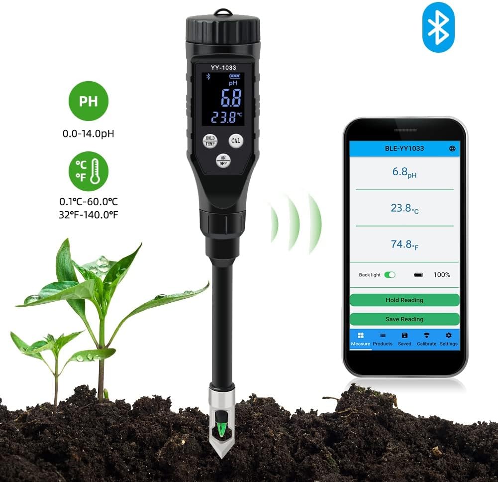 Medidor de ph para suelos con sensor ultra sensible