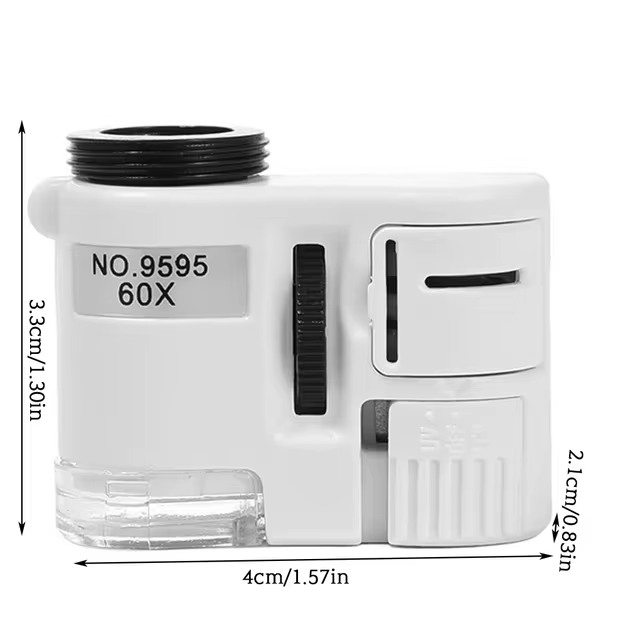 Mini microscopio sin adaptador de 60x color blanca