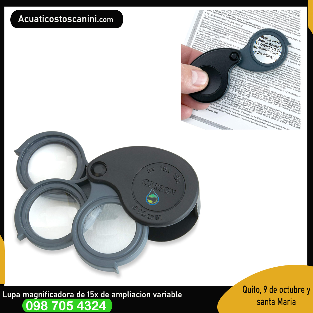 Lupa adaptablea de amplificaion manual con 3 lentes de 5x 