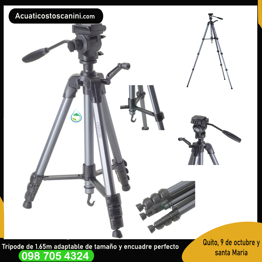 Tripode para fotografia de 1.65 m con patas adaptables y antideslizantes