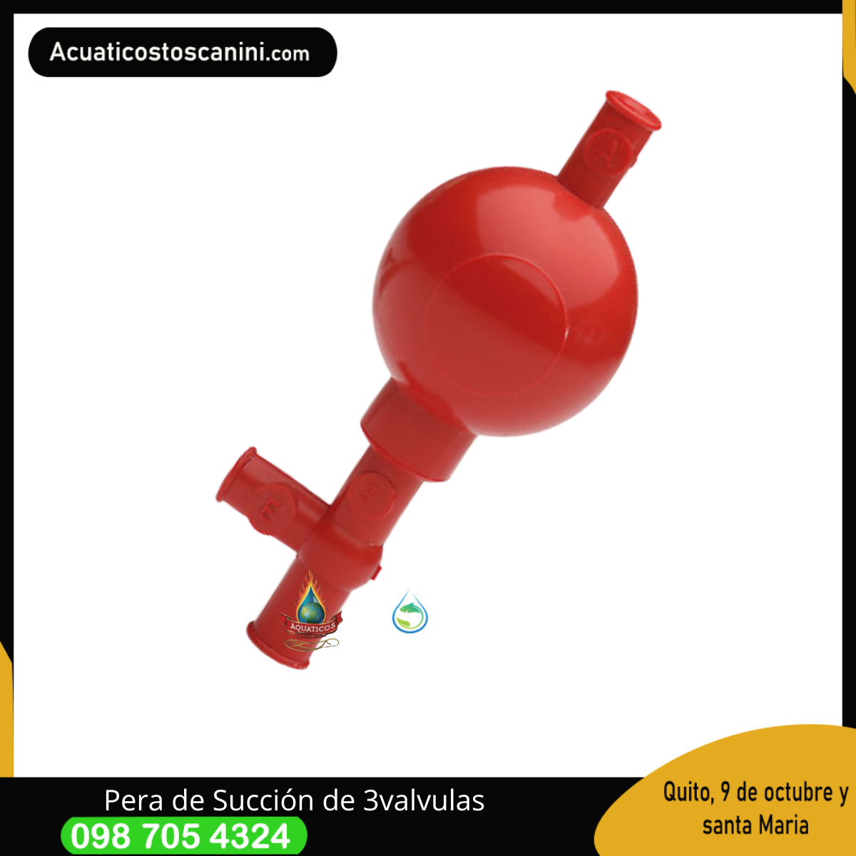 Pera de Succión de 3 canales en goma 
