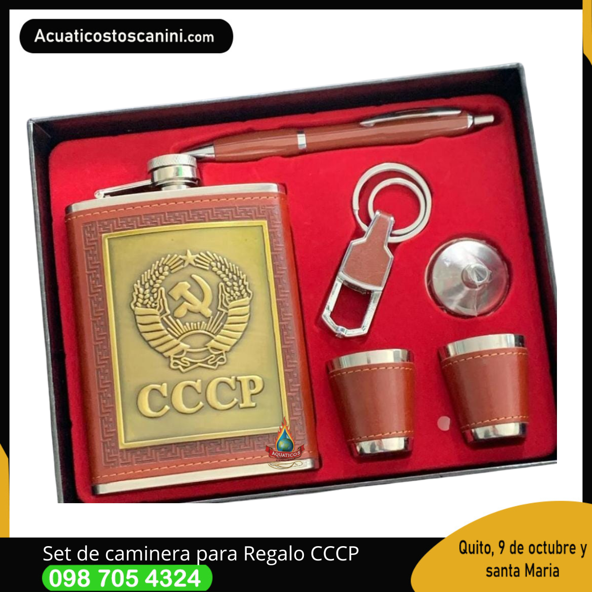 Set de Caminera con boligrafo llavero y vasos CCCP