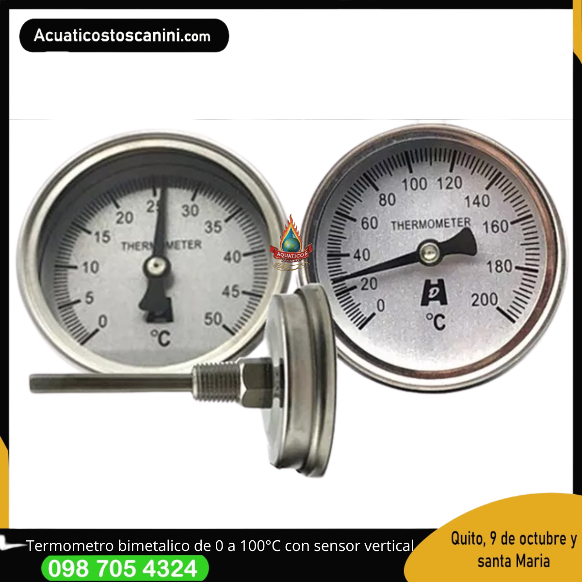 Termómetro bimetálico del horno del Bbq con sensor de 9cm