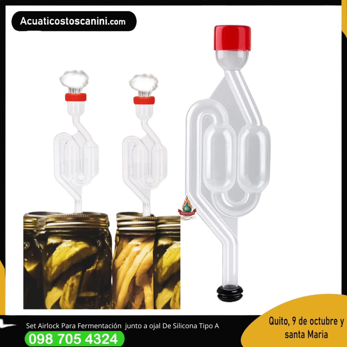 Airlock de doble burbuja en forma de S para fabricación de vino y cerveza