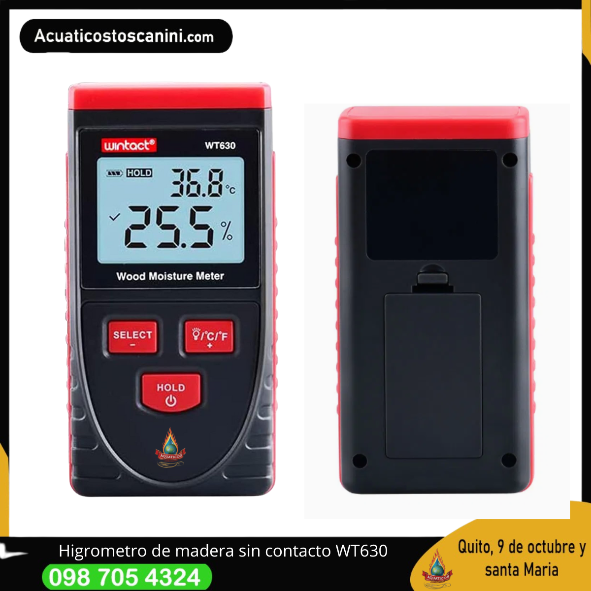 Medidor de humedad para madera sin contacto wt630