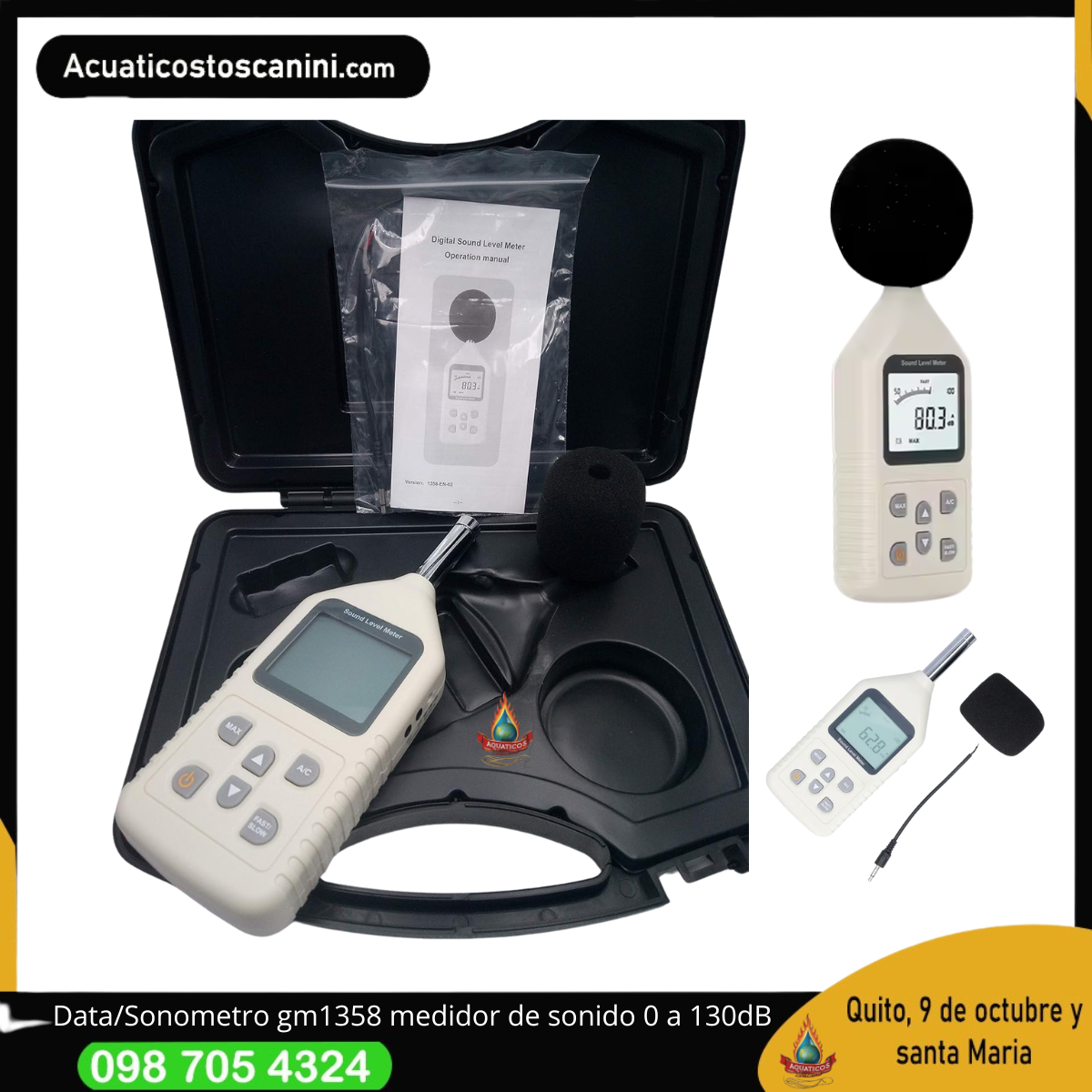 Medidor de sonido modo rapido lento 130dB