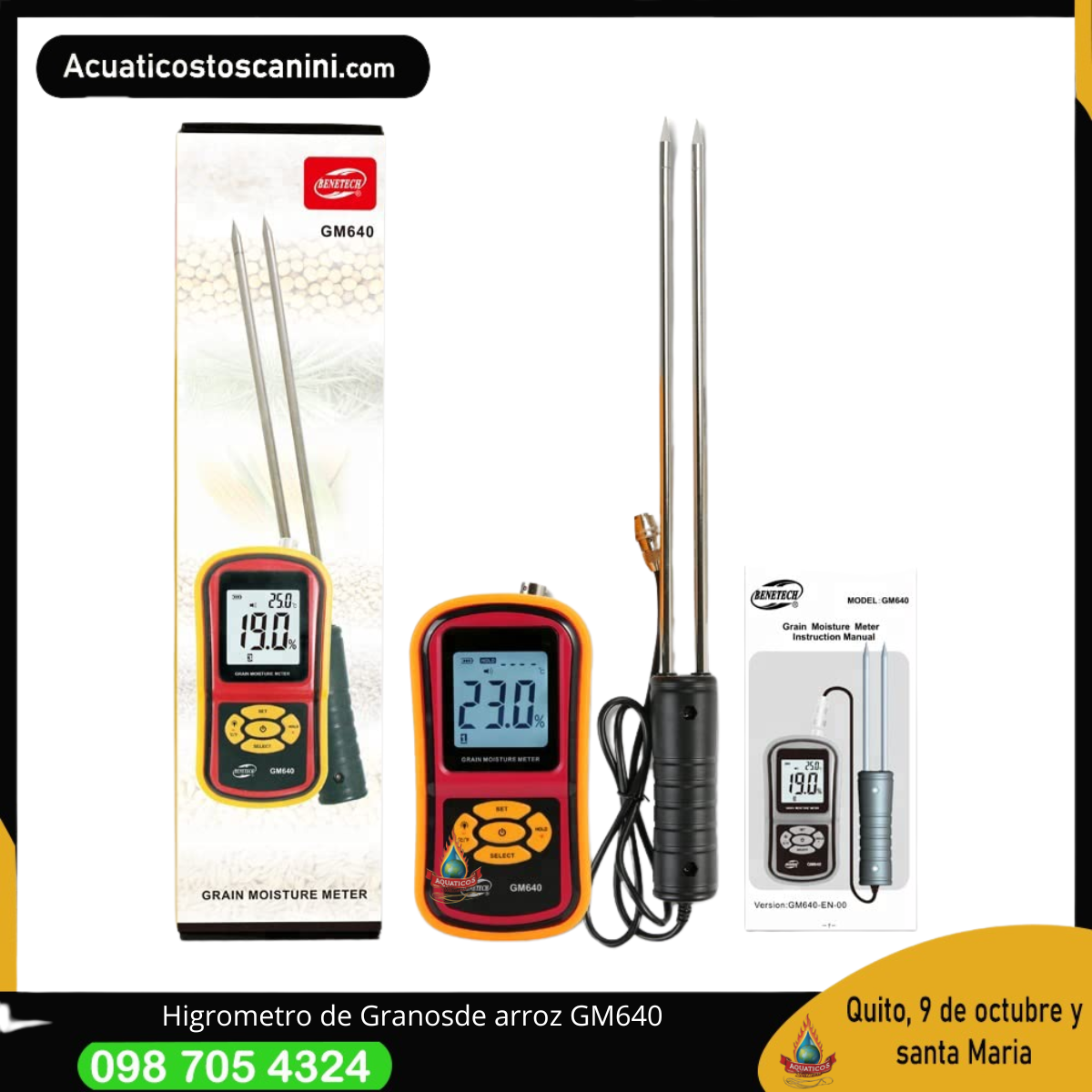 Medidor de humedad para arroz gm640