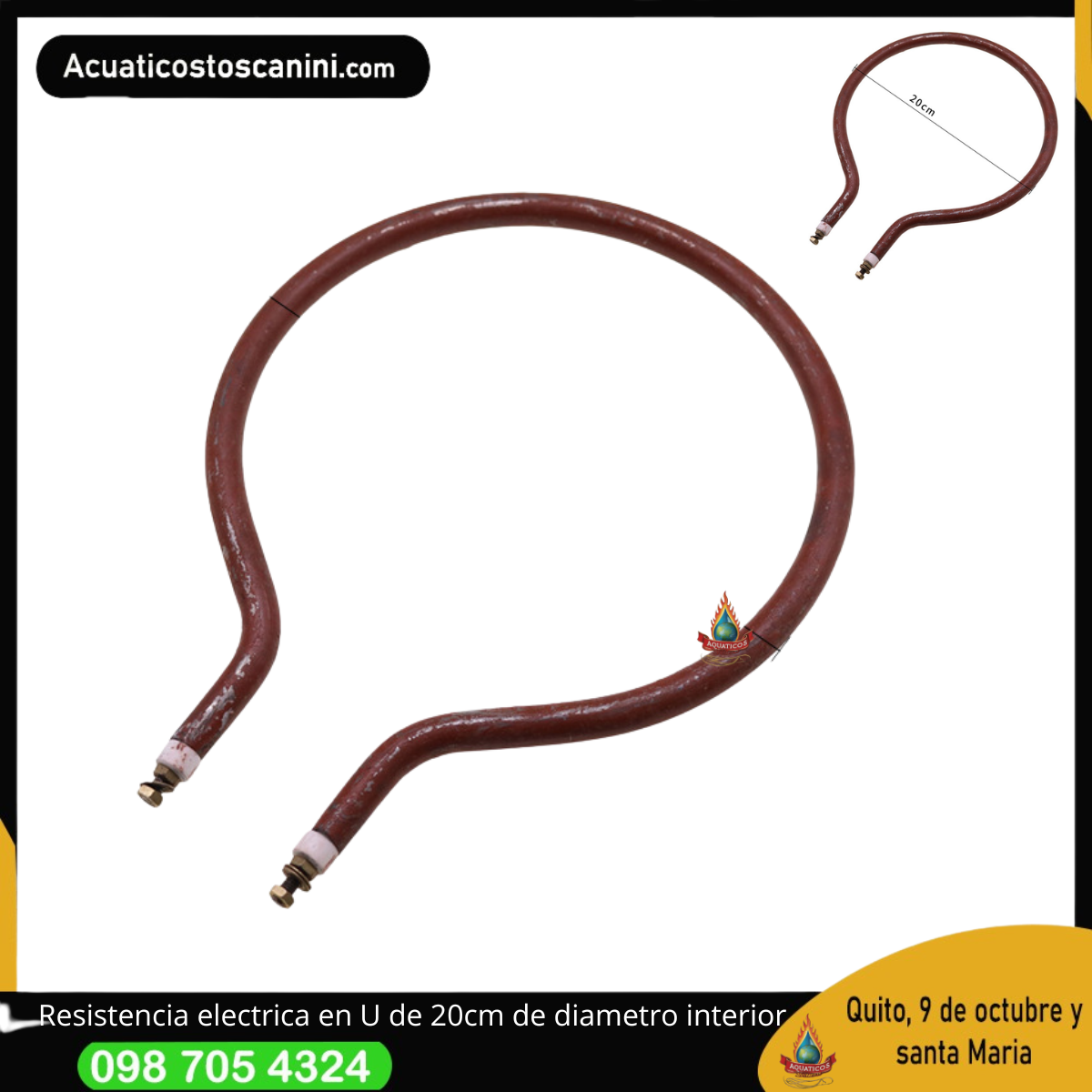 Resistencia electrica 200W 110v redonda