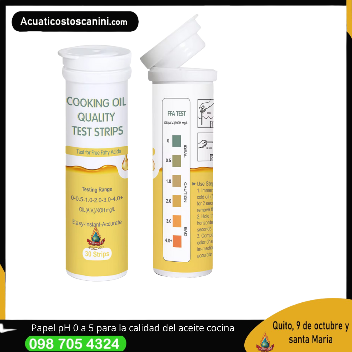 Test para calidad del aceite frituras 