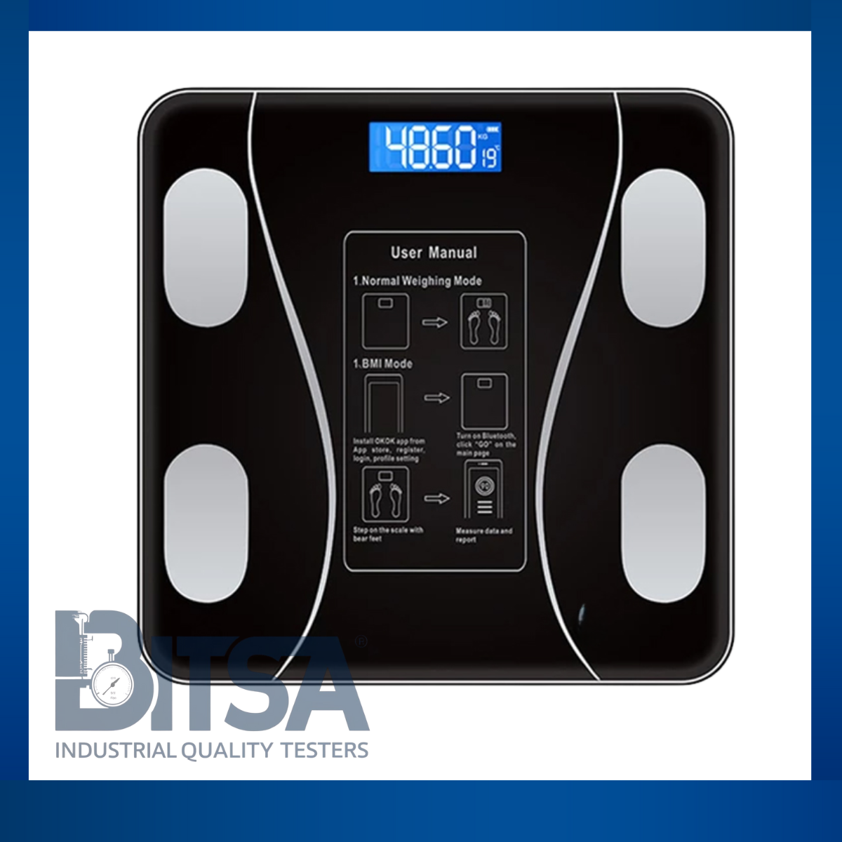 Balanza Electrónica  PESO CORPORAL180 Kg 26x26cm con conexión inalámbrica rápida & precisa