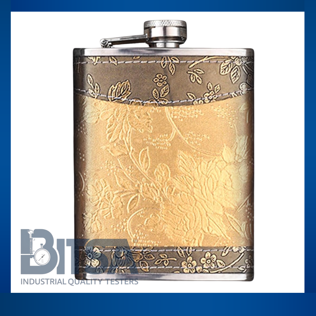 Caminera 8oz 2vasos 1 Embudo Golden Licorera de Acero Inoxidable 237ml regalos