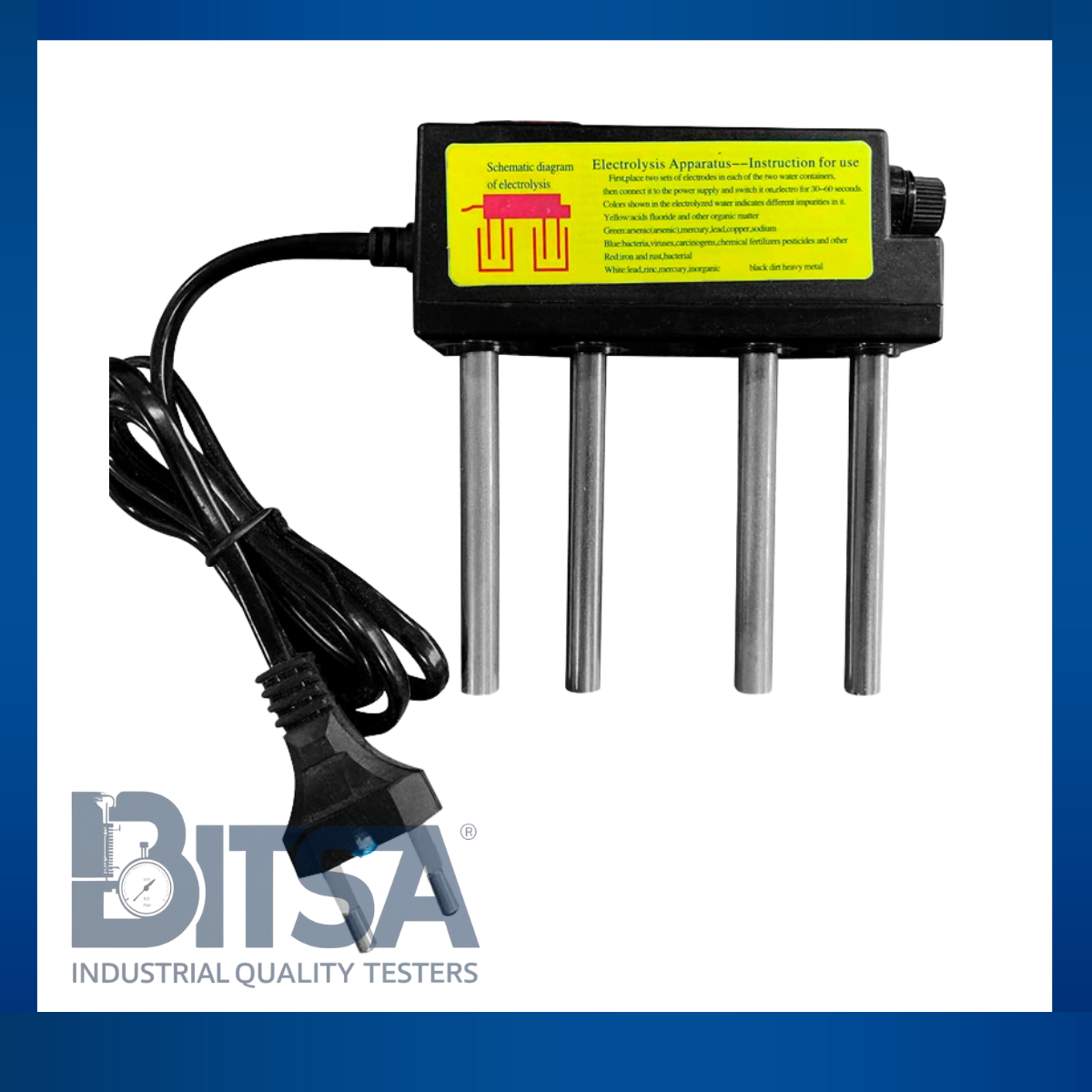 Electrolizador a 110V Electrólisis & verificación del agua contaminada e identificación de sólidos impurezas