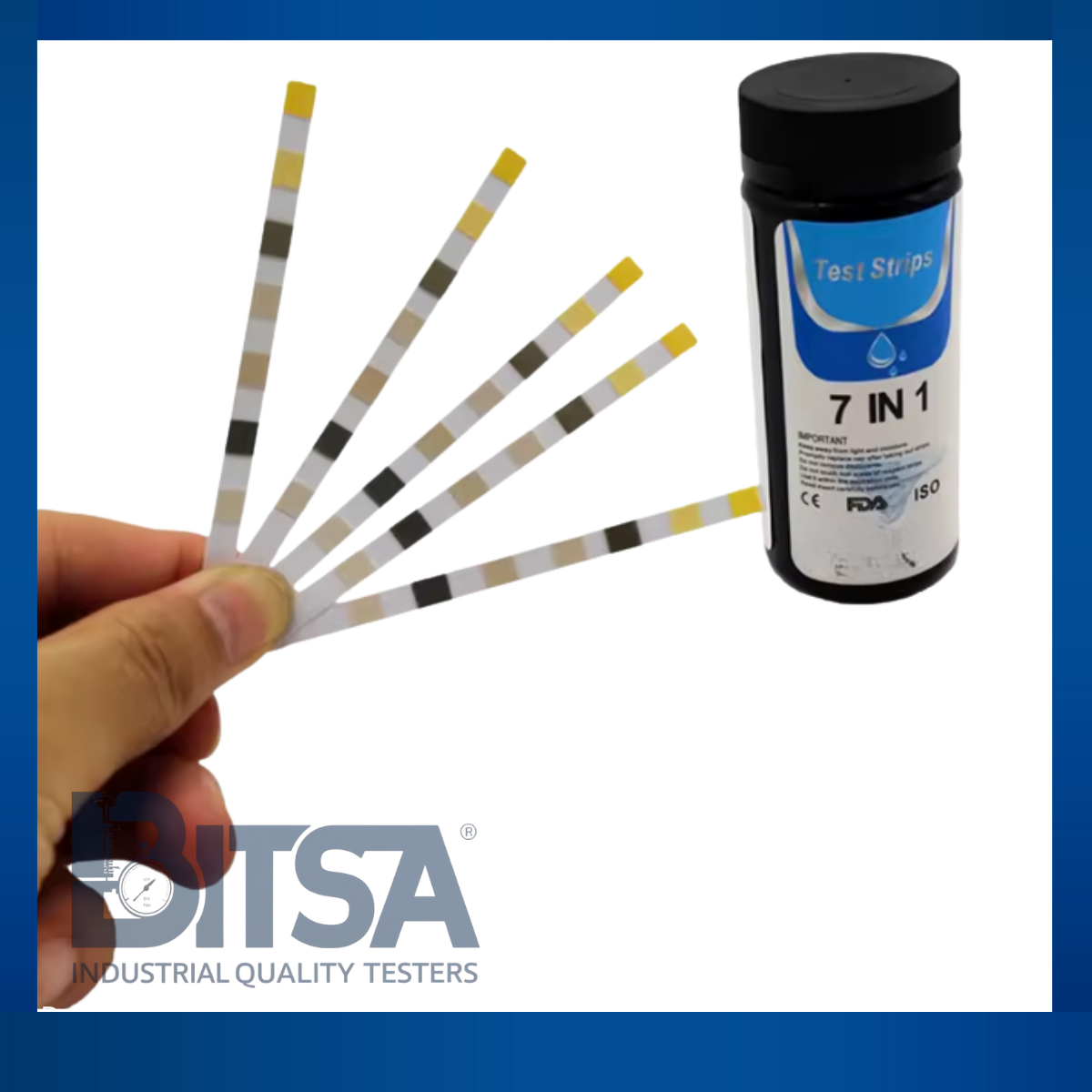 Test Strips Papel pH 7 in 1 para piscinas agua líquidos