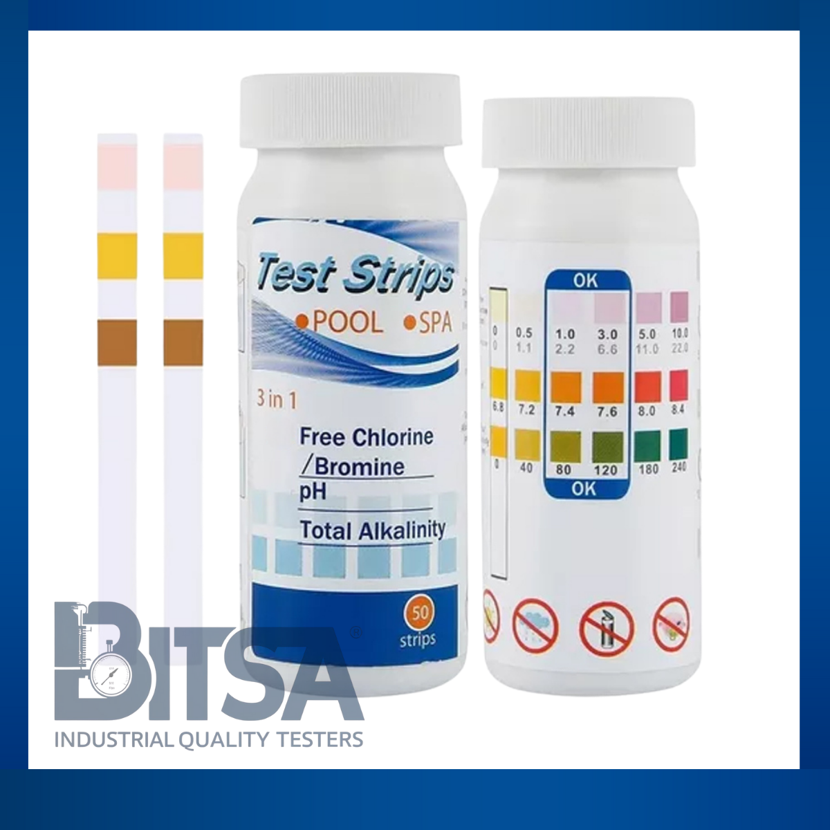 Test Ph 3 En 1 Cloro Libre 0-10 mg/l Cromo  Alcalinidad pH 6.8-8.4
