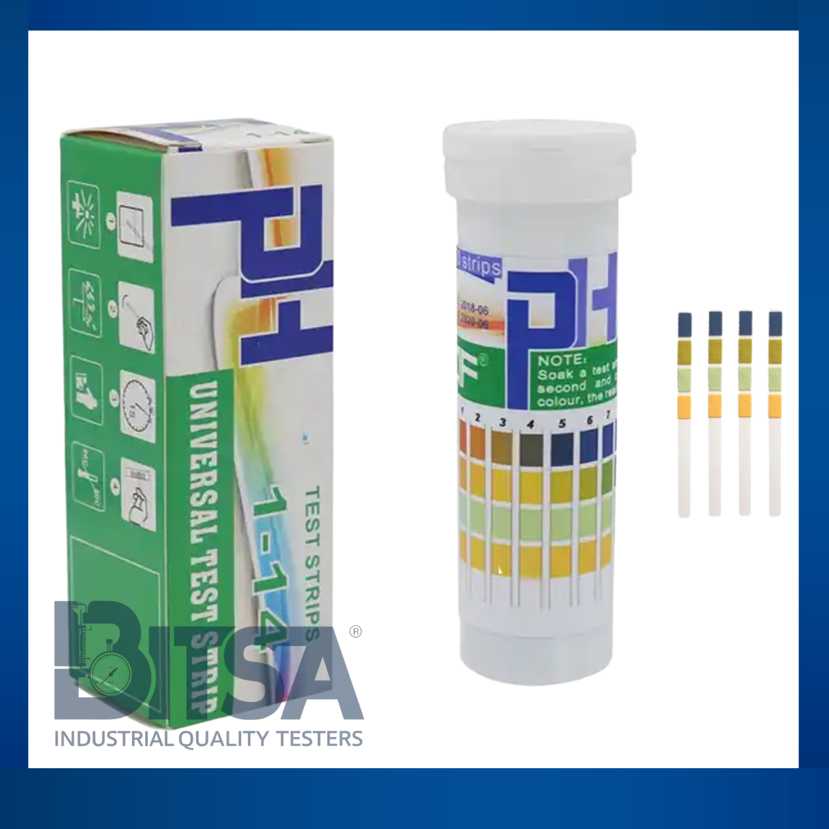 Test Strips Papel pH 1-14 DE 100 Tirillas en pote 