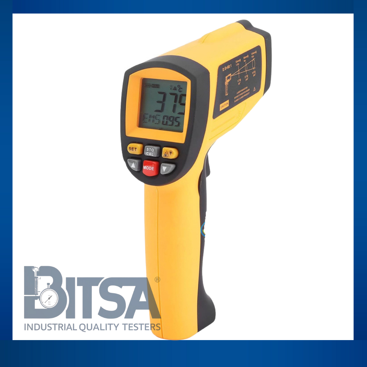Termometro Ifrarrojo de 200 a 2200 °C con luz infrarrojo y emisividad variable