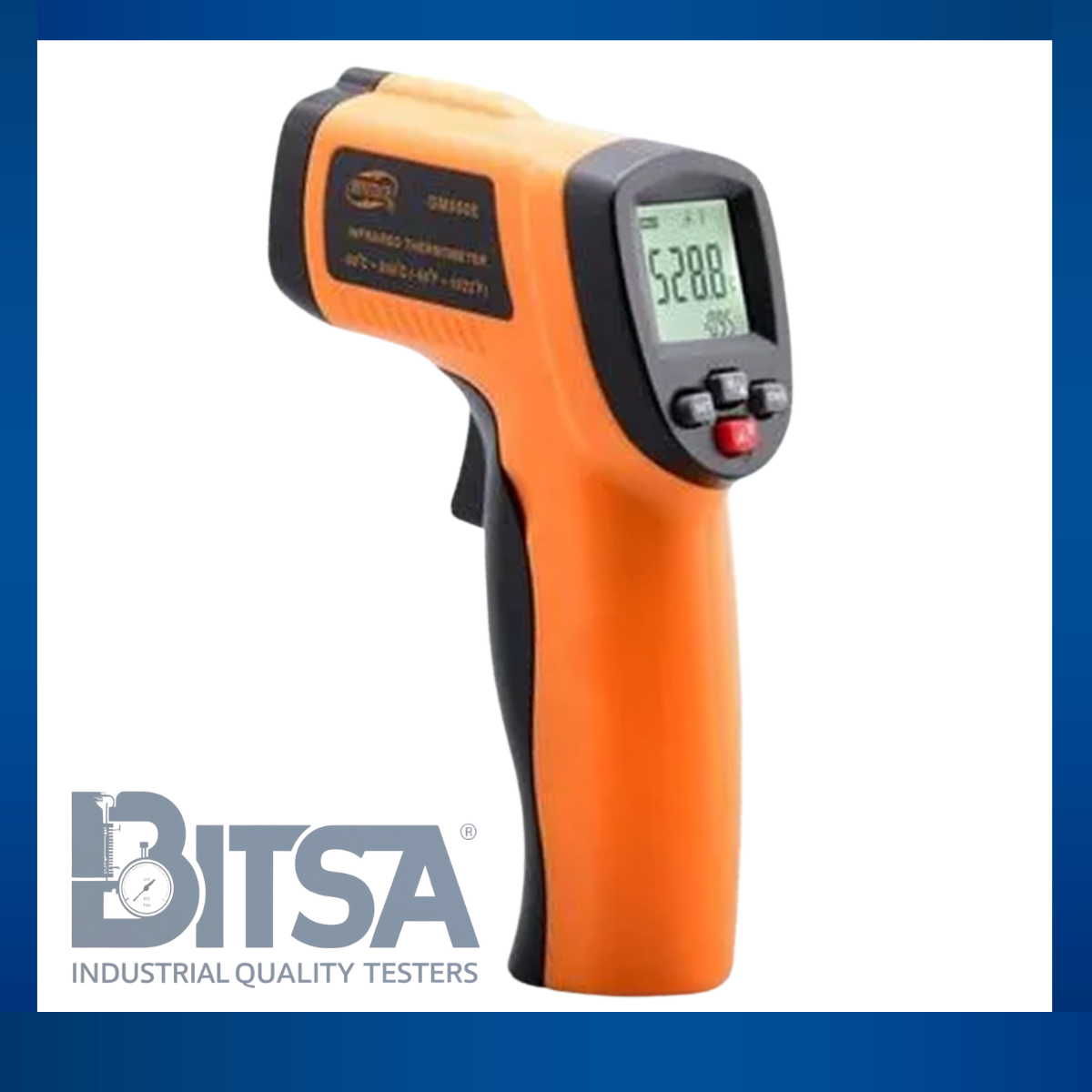 Pirometro Industrial con luz infrarroja de -50 a 550 H, con emisiividad variable