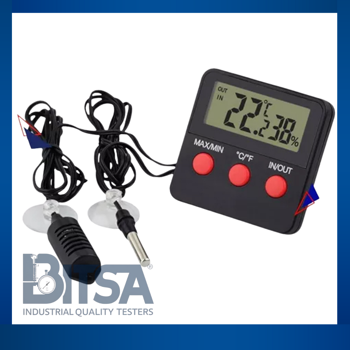 Termohigrómetro Digital Doble Sonda para Incubadoras Terrarios Ambiente Invernadero