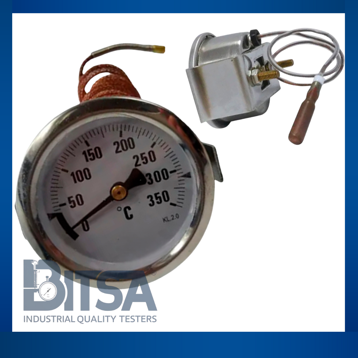 Termómetro Capilar acero inoxidable 0 - 350 Grados Celsius