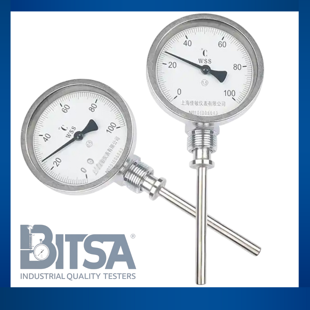 Termómetro Bimetálico 0-100 Grados Celsius con sonda 