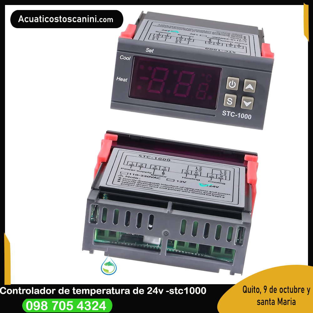 STC-1000 Dc 24 V termostato Digital Controlador de Temperatura con sonda