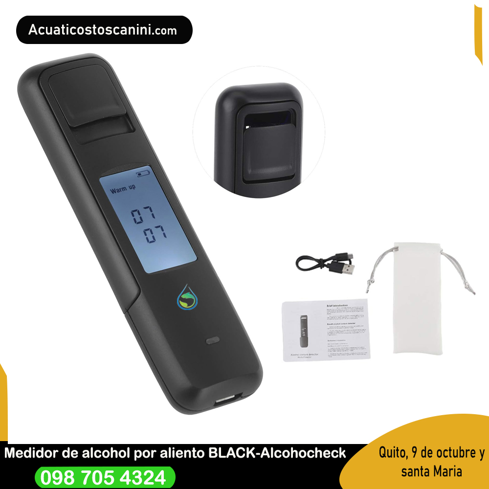 Alcocheck hasta 0.19% BAC concentración de alcohol en la sangre HD black