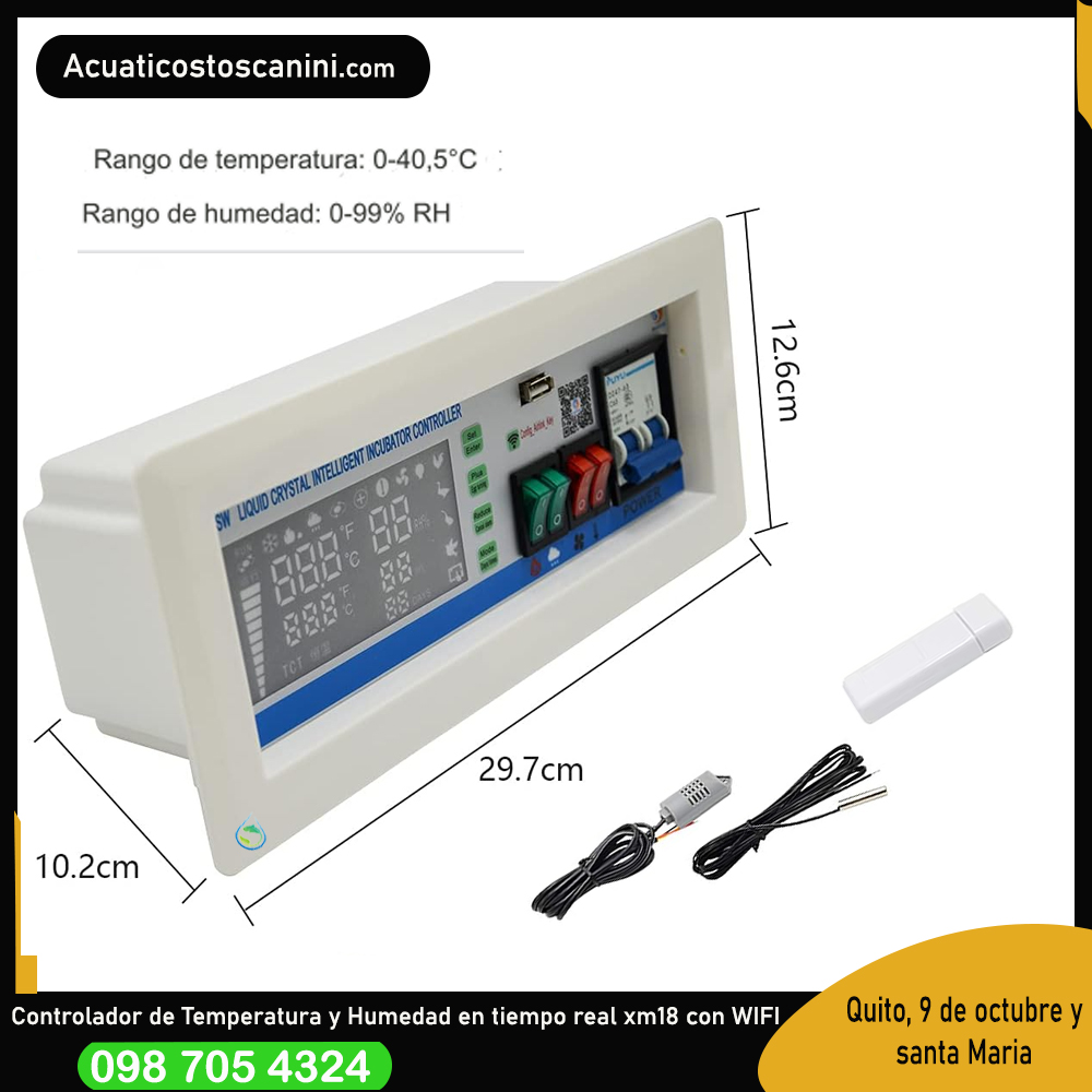 Termostato Controlador Wifi Temperatura Humedad Xm-18sw a  110-220V