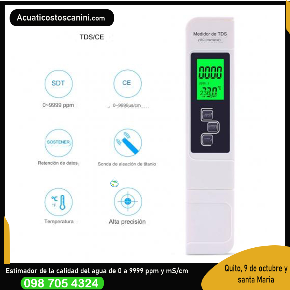 Tester Medidor Conductividad Eléctrica Digital Agua 10000us/cm