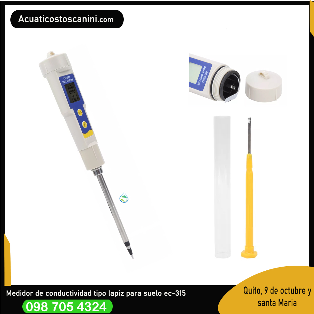 Medidor Digital Tipo Pluma Medidor de Conductividad Eléctrica & Temperatura