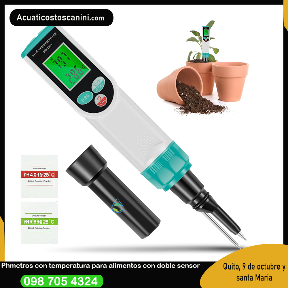 Ph Metro Digital de 0-14 Inalámbrico Profesional Para Productos Sólidos Y Líquidos y2023